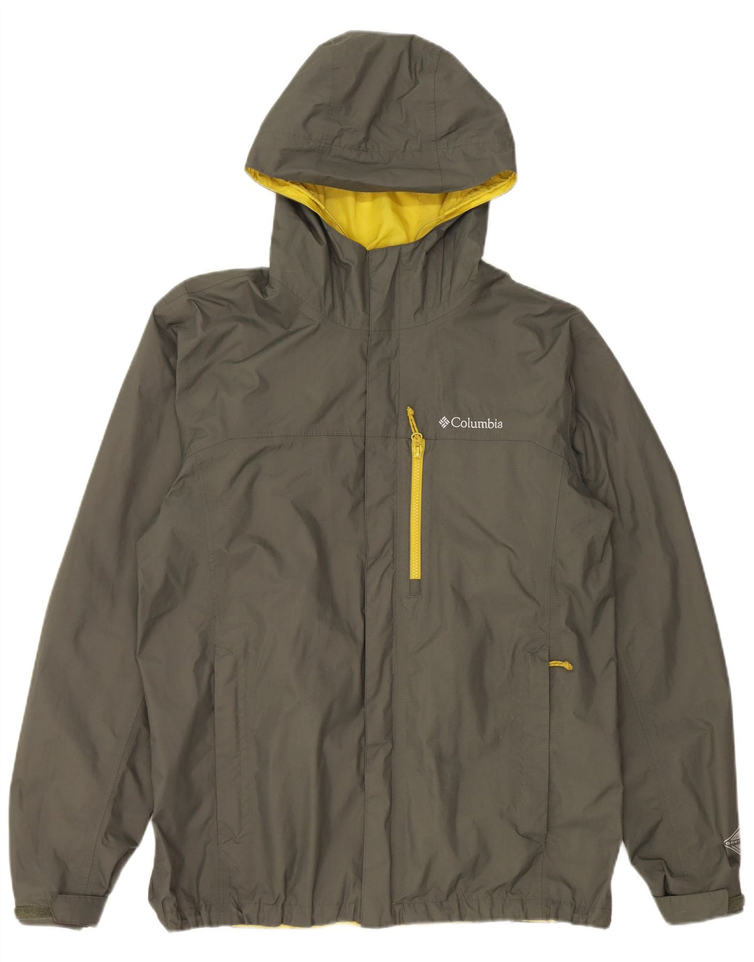 COLUMBIA Herren Omni-Tech Kapuzen-Regenjacke UK 40 Large Khaki Nylon