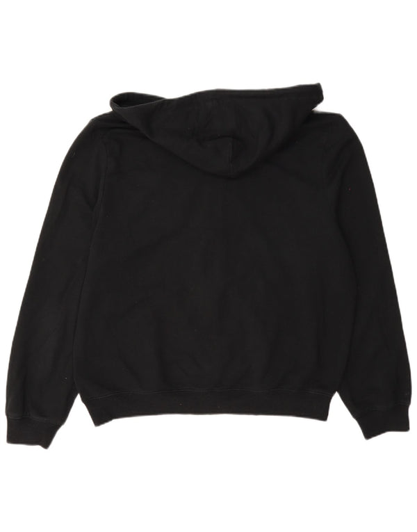 Calvin Klein Womens Graphic Zip Hoodie Sweater UK 10 Small Schwarze Baumwolle