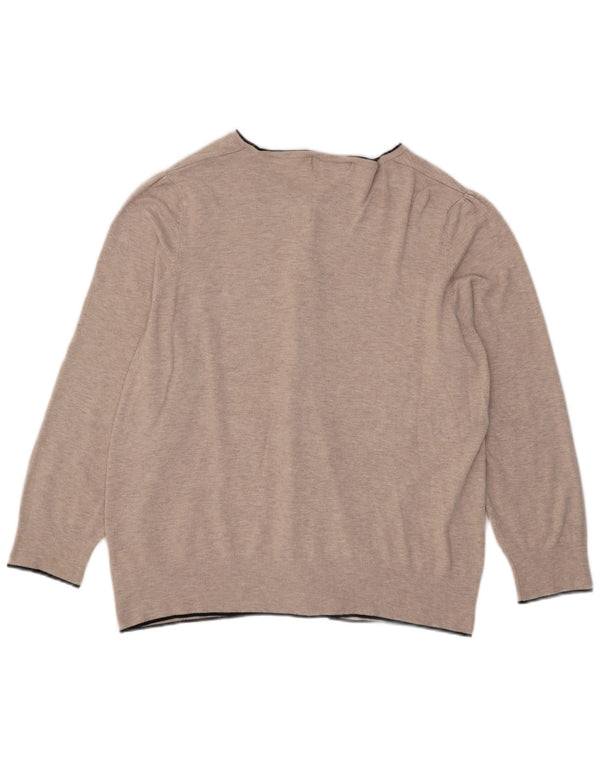 Marks & Spencer Damen Strickjacke Pullover UK 24 4XL Beige Viskose