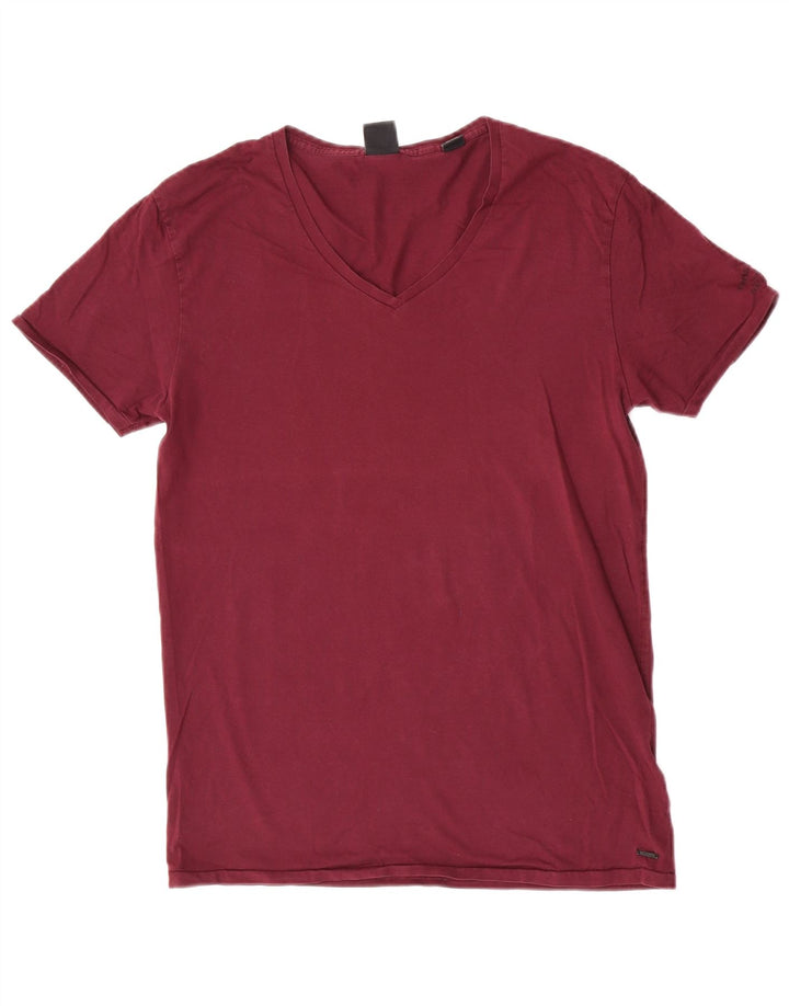 Scotch & Soda Herren-T-Shirt-Oberteil aus mittelbrauner Baumwolle