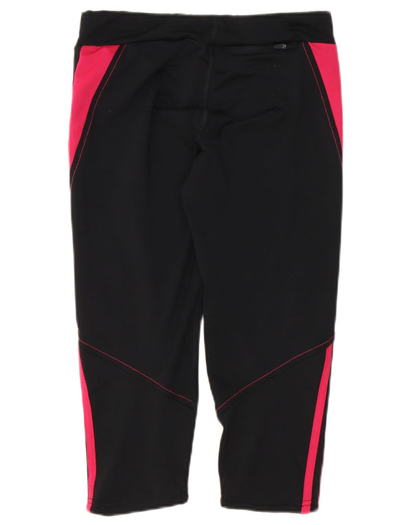 Adidas Damen Climalite Capri Leggings UK 8/10 Small Schwarz Colourblock