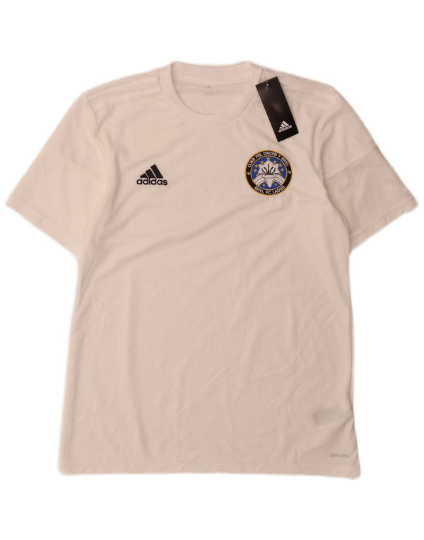 Adidas Mens Climalite T-Shirt Top Medium White Polyester