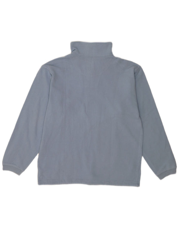 Champion Mens Zip Neck Sweatshirt Jumper Medium Blue Cotton