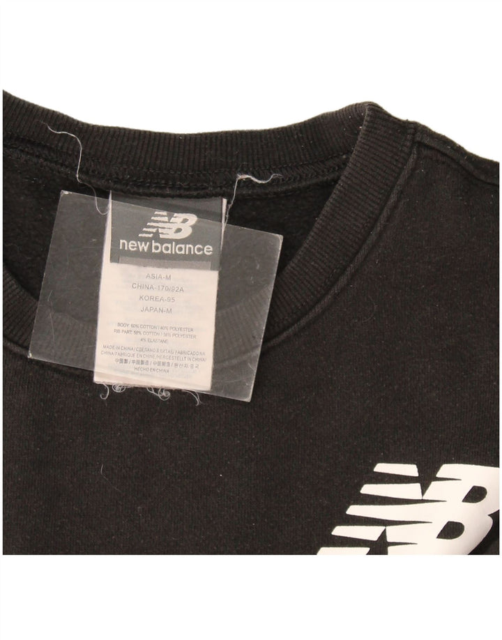 New Balance Herren-Sweatshirt mit Grafik, Größe S, schwarze Baumwolle
