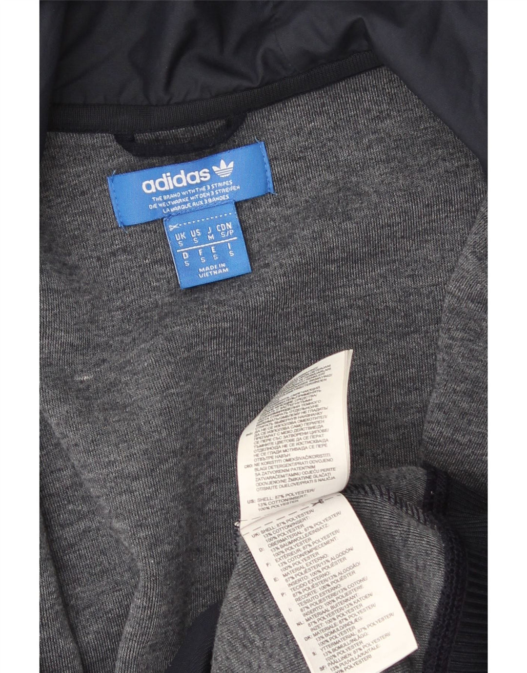 Adidas Herren-Kapuzenpullover mit Reißverschluss, klein, marineblau, Polyester