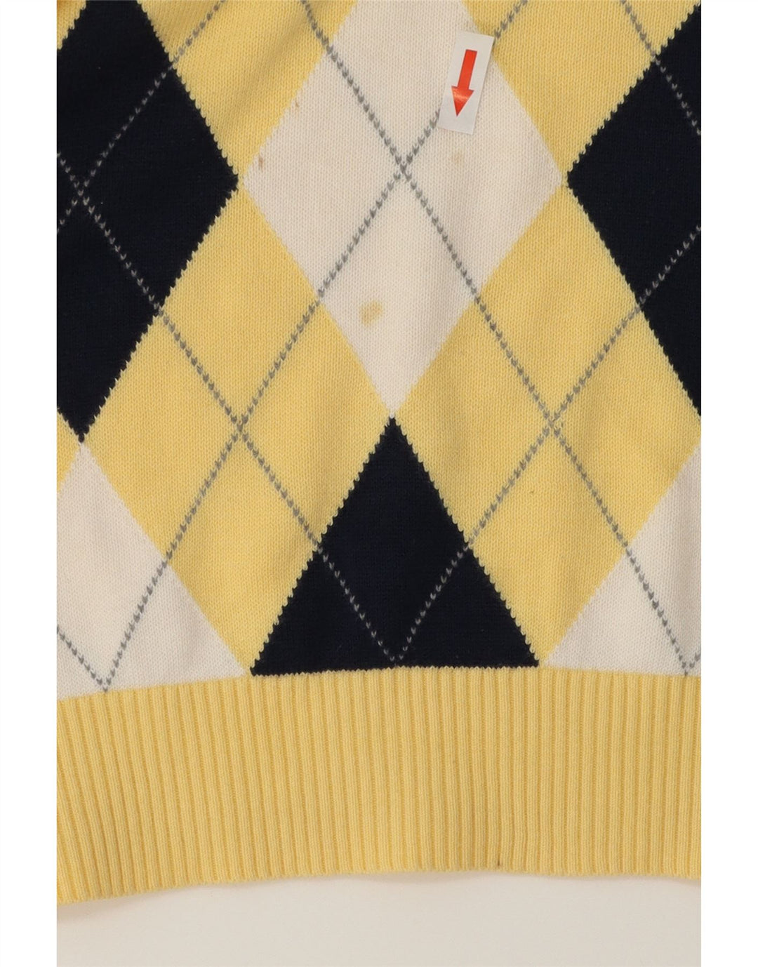 TOMMY HILFIGER Herren-Pullover mit V-Ausschnitt, groß, gelb, Argyle/Diamant