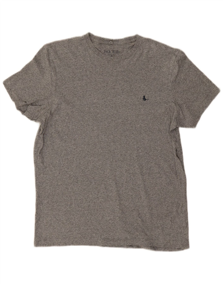 Jack Wills Herren-T-Shirt mit klassischer Passform aus mittelgrauer Baumwolle