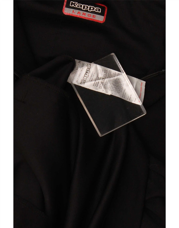 Kappa Herren-Kapuzenpullover mit grafischem Reißverschluss, groß, aus schwarzem Polyester
