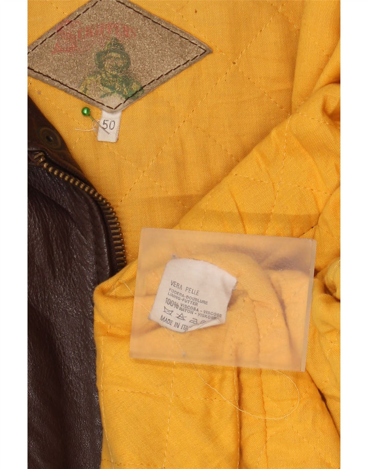 Vintage Herren Lederjacke IT 50 Großes braunes Leder