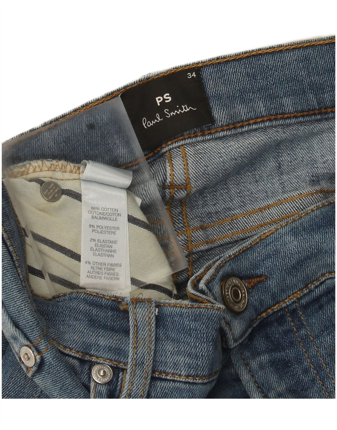 Paul Smith Herren Slim Jeans W34 L33 Blaue Baumwolle
