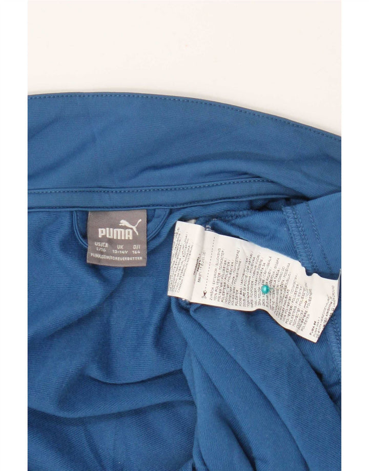 Puma Jungen-Trainingsanzug-Top-Jacke, 13–14 Jahre, blaues Farbblock-Polyester