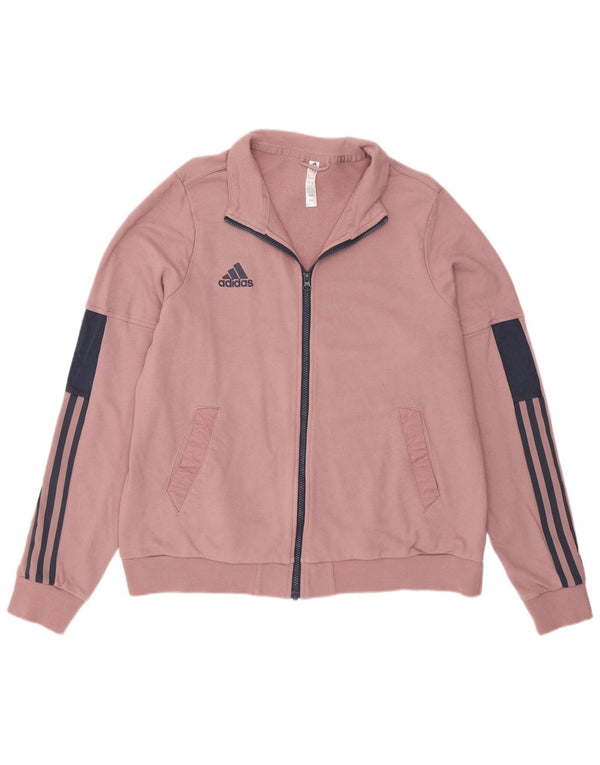 Adidas Damen Trainingsanzug Top Jacke UK 24/26 2XL Rosa Colourblock Baumwolle