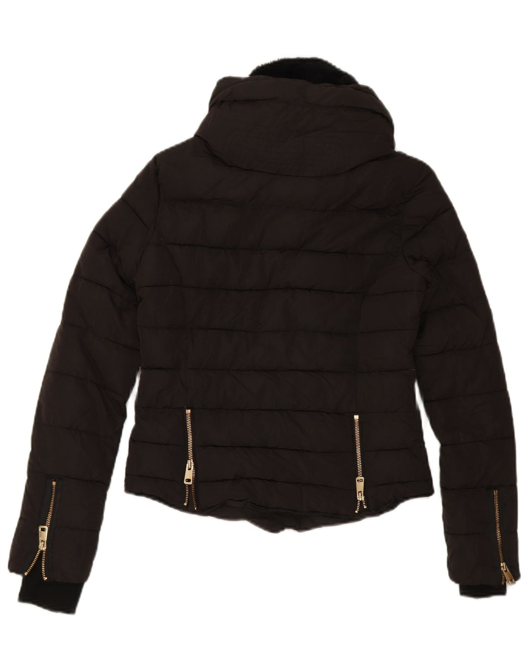 ZARA Womens Padded Jacket UK 6 XS Black