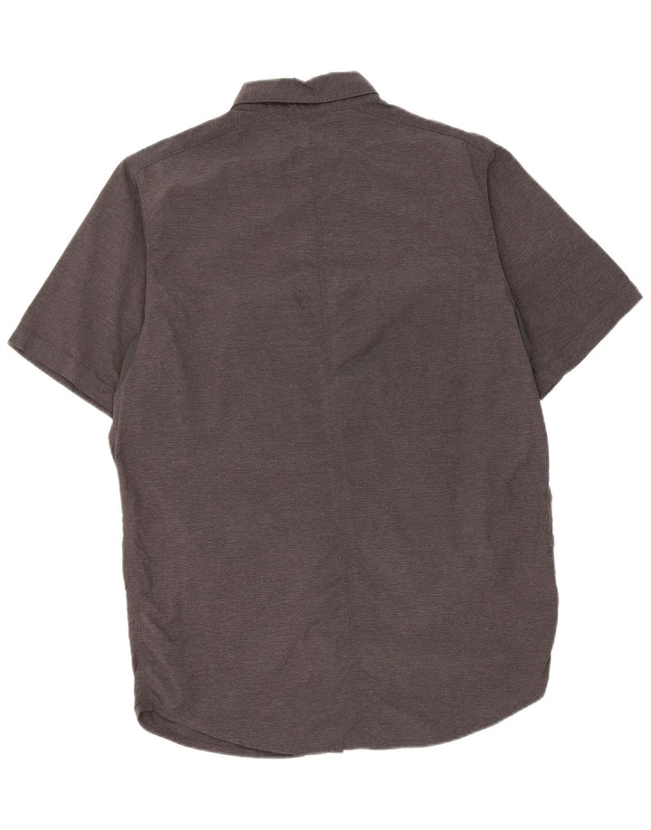 Columbia Herren-Kurzarmhemd aus mittelgrauem Nylon