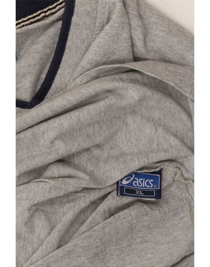 ASICS Mens T-Shirt Top XL Grey Cotton Vintage Asics and Second-Hand Asics from Messina Hembry 