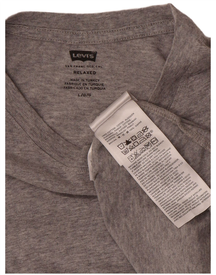 Levi's Herren Relaxed T-Shirt Top Large Grau Baumwolle