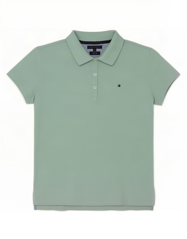Tommy Hilfiger Damen Slim Fit Poloshirt UK 12 Medium Türkis