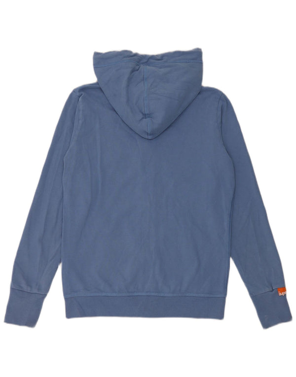 Superdry Damen-Kapuzenpullover mit Reißverschluss, UK 14, Größe L, Blau, Baumwolle