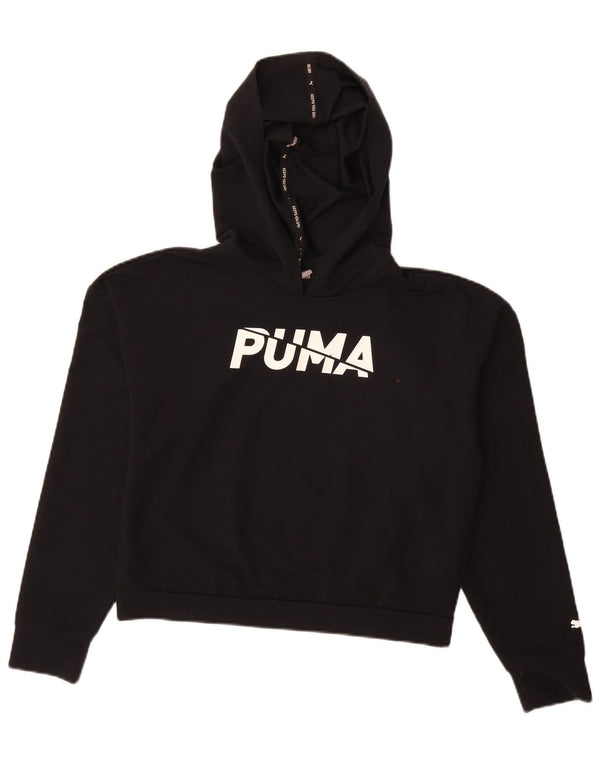 Puma Womens Graphic Oversized Hoodie Pullover UK 10 Small Schwarz Polyester