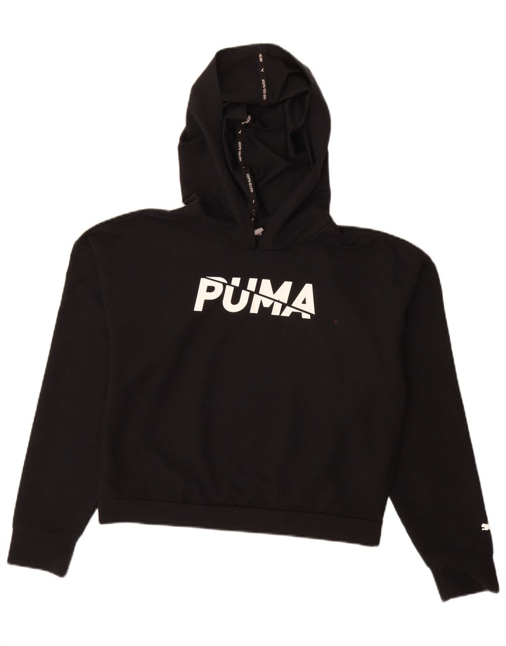Puma Womens Graphic Oversized Hoodie Pullover UK 10 Small Schwarz Polyester
