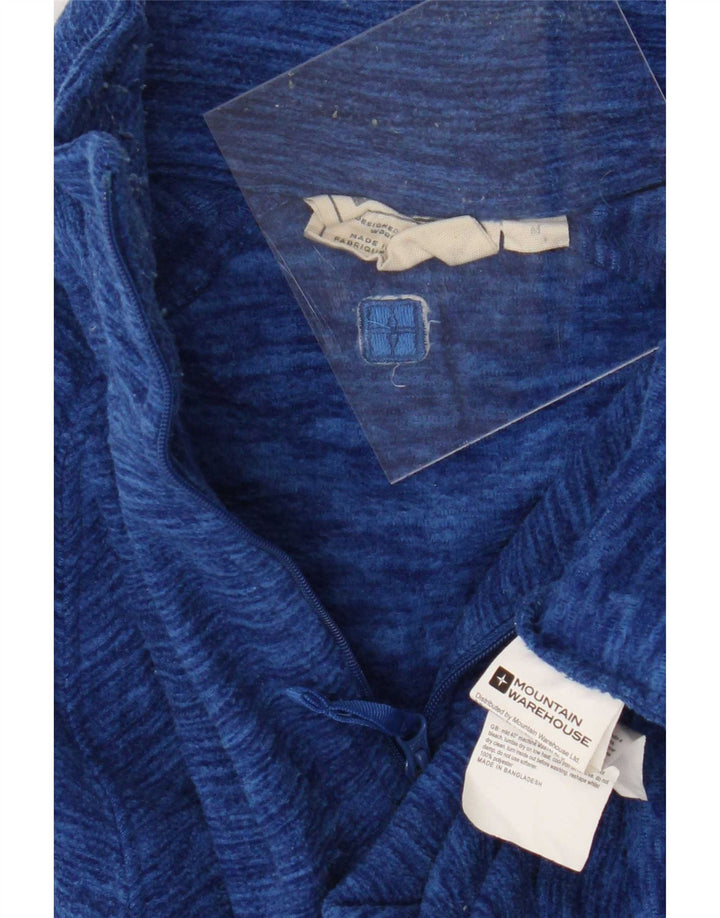 Mountain Warehouse Herren-Fleecepullover mit Reißverschluss am Kragen, mittelblau meliert