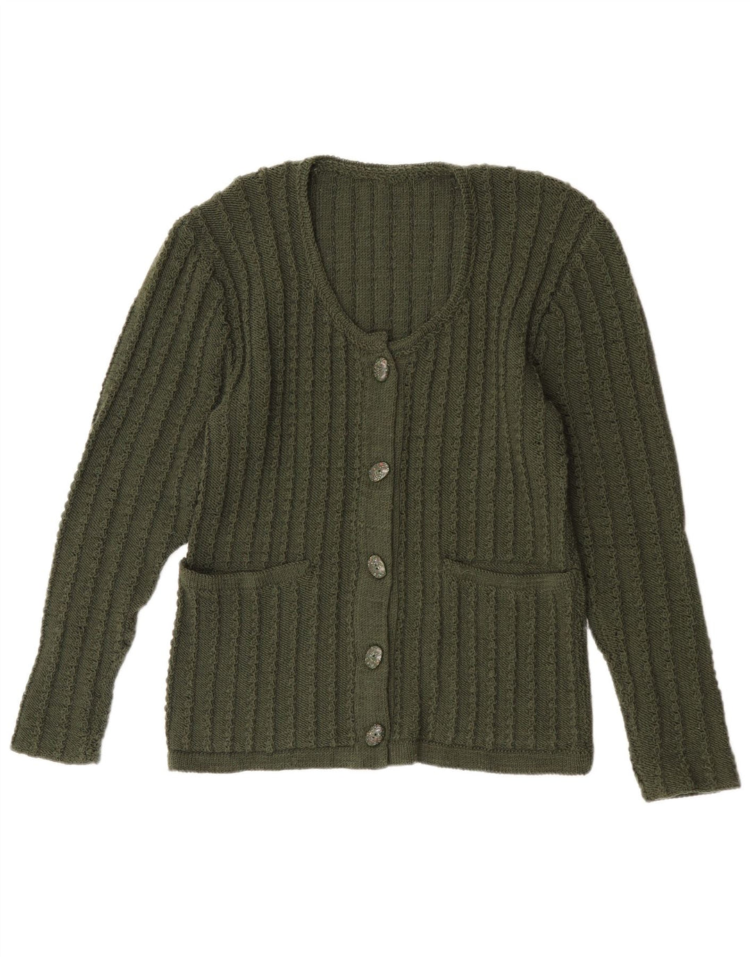 Vintage Damen Cardigan Pullover UK 14 Mittelgrün