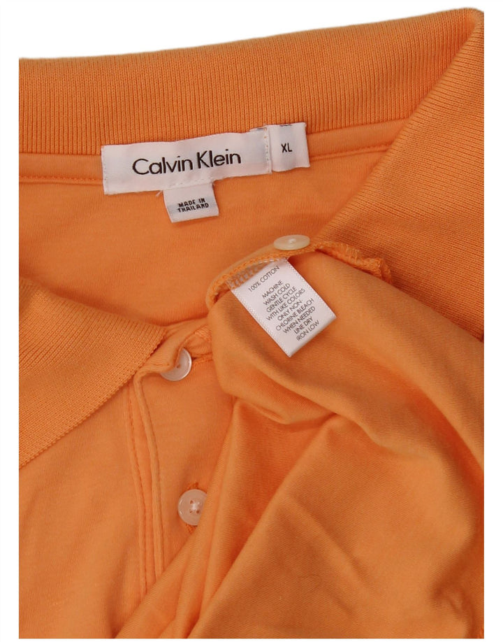 Calvin Klein Herren Poloshirt XL Orange Baumwolle