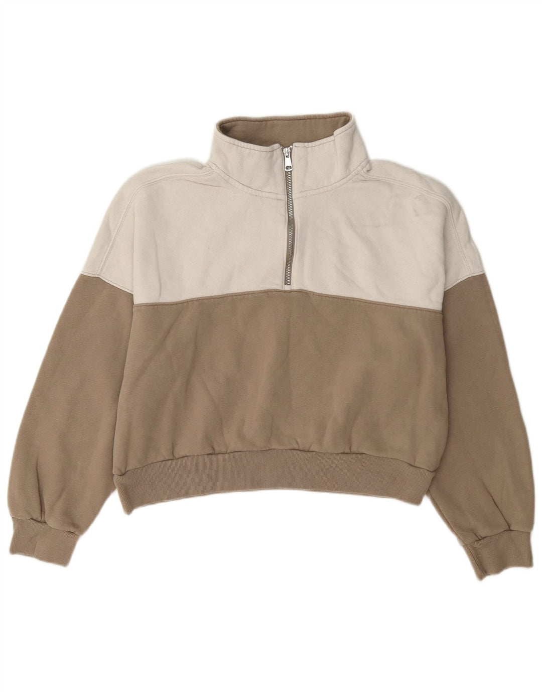 Abercrombie & Fitch Damen Crop Sweatshirt Pullover UK 14 Mittelgrau