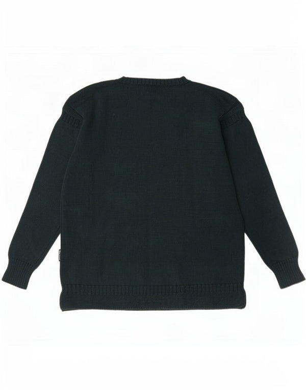 WoolOvers Herren-Pullover mit Rundhalsausschnitt, XL, grüne Wolle