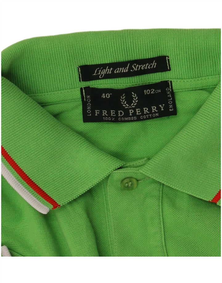 Fred Perry Herren-Poloshirt aus mittelgrüner Baumwolle