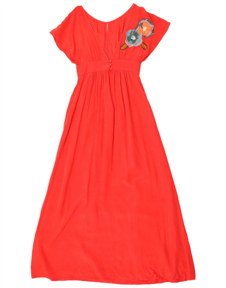 Tibi Damen Maxikleid mit Grafik, US-Größe 4, klein, rot geblümt