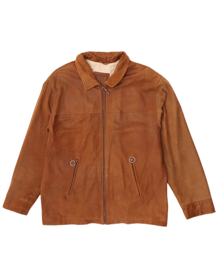 Commander Herren Lederjacke IT 48 Mittelbraunes Leder