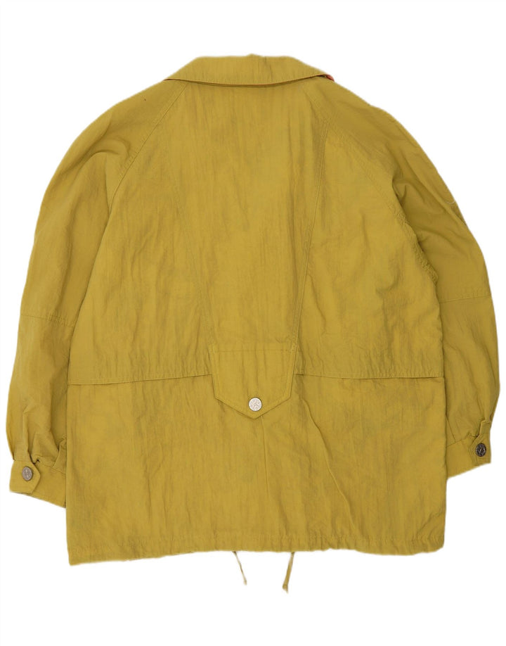 Vintage Damen Übergroße Windjacke EU 42 Großes gelbes Polyamid