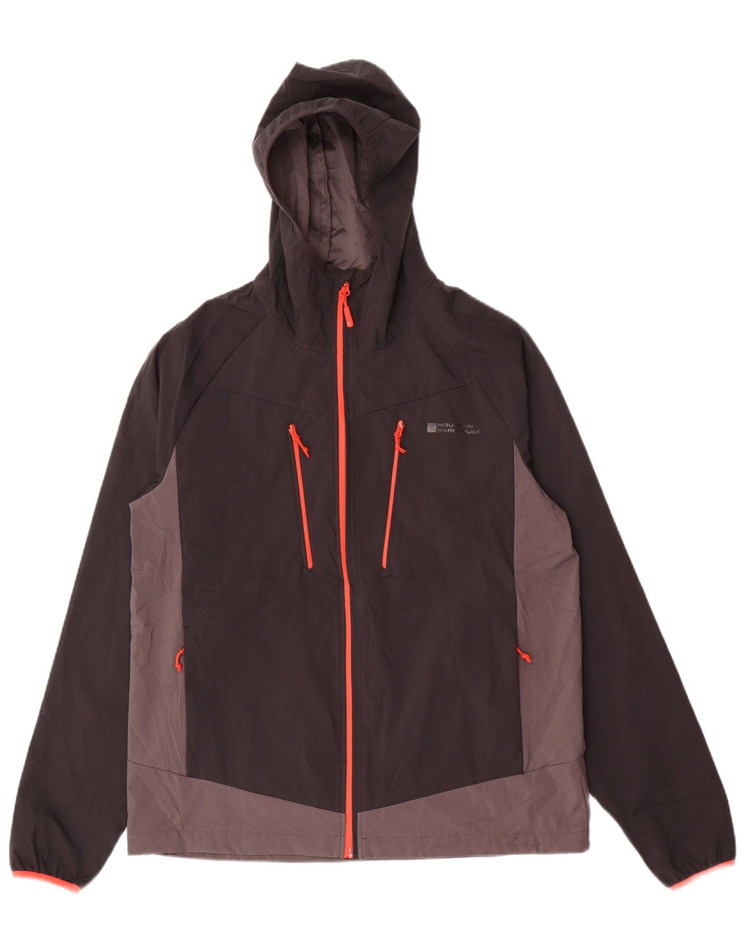 Mountain Warehouse Herren-Regenjacke mit Kapuze, UK 38, Mittelschwarz, Farbblock