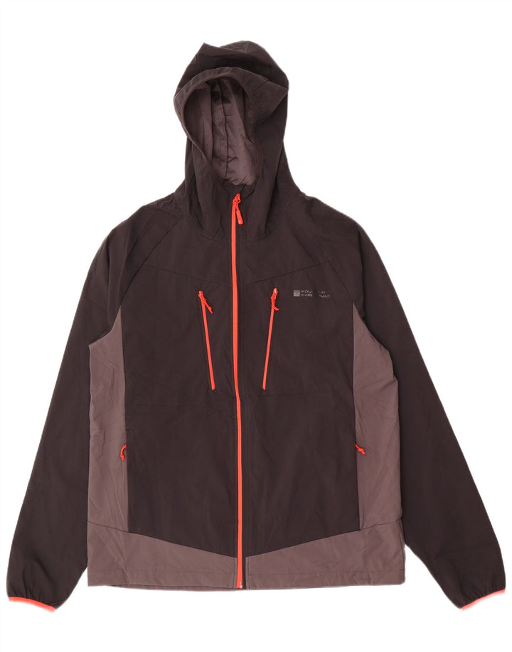 Mountain Warehouse Herren-Regenjacke mit Kapuze, UK 38, Mittelschwarz, Farbblock