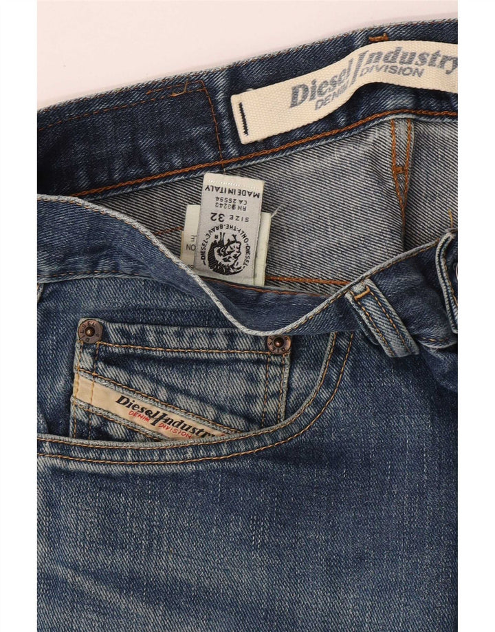 Diesel Herren Straight Jeans W32 L30 Blaue Baumwolle