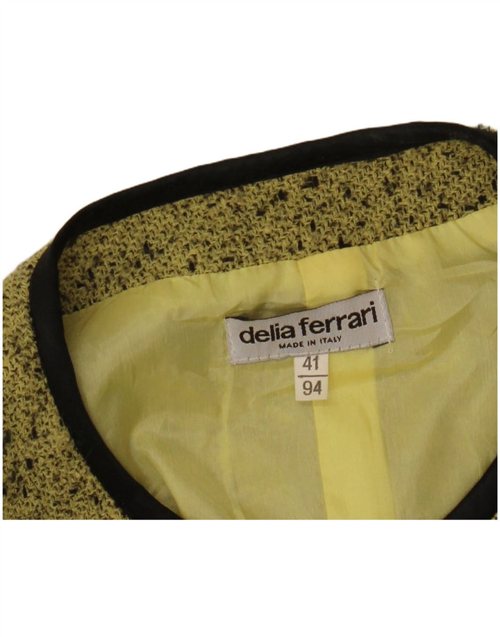 DELIA FERRARI Damen-Blazer mit übergroßen 3/4-Ärmeln, Größe IT 41, klein, grün