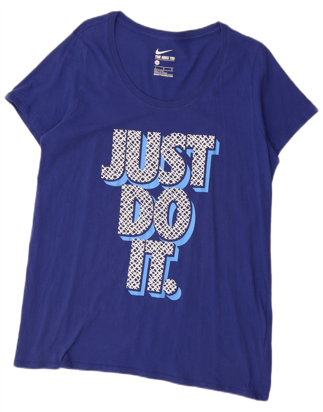 Nike Herren-T-Shirt mit Grafik, Größe L, aus blauer Baumwolle