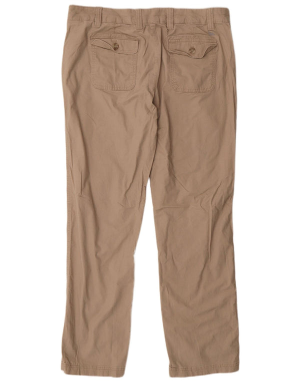 Eddie Bauer Womens Slim Chino Trousers US 14 XL W36 L31 Beige Cotton
