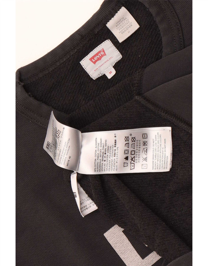 Levi's Damen Grafik-Sweatshirt-Pullover UK 14 Mittelschwarze Baumwolle