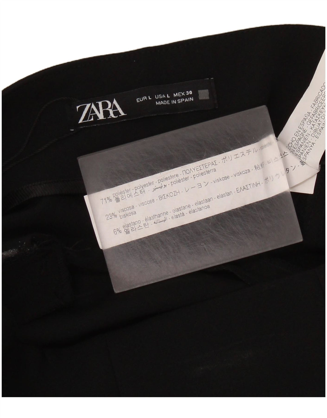 ZARA Damen Bootcut Freizeithose Large Schwarz Polyester