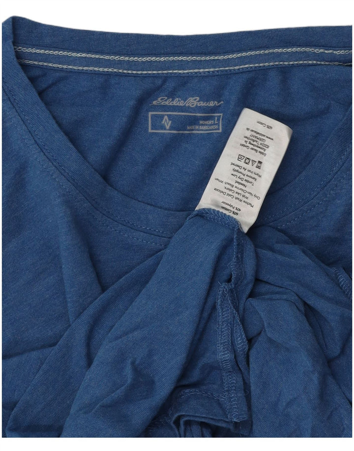 Eddie Bauer Damen T-Shirt Top UK 16 Large Blau Baumwolle