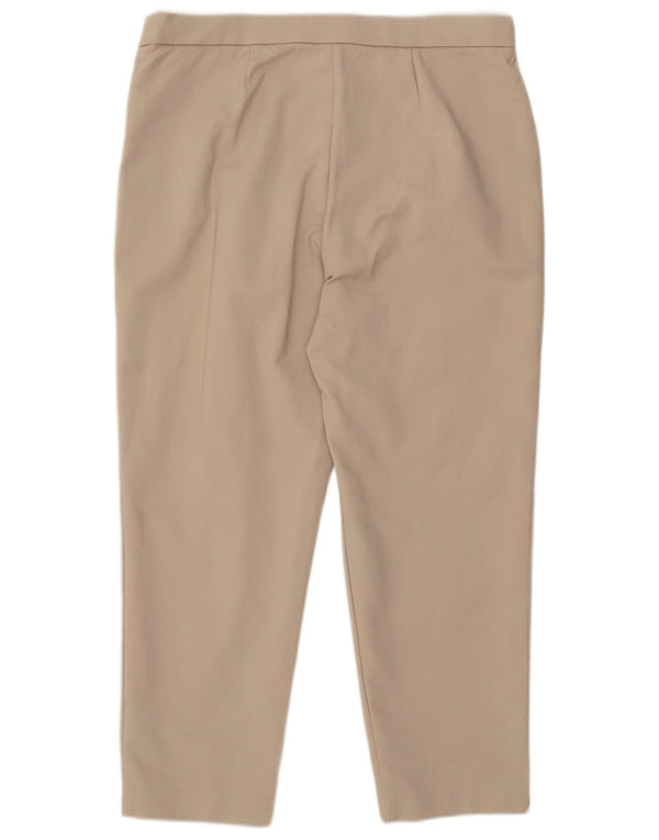 Marks & Spencer Womens High Waist Cropped Trousers UK 18 XL W36 L25 Beige
