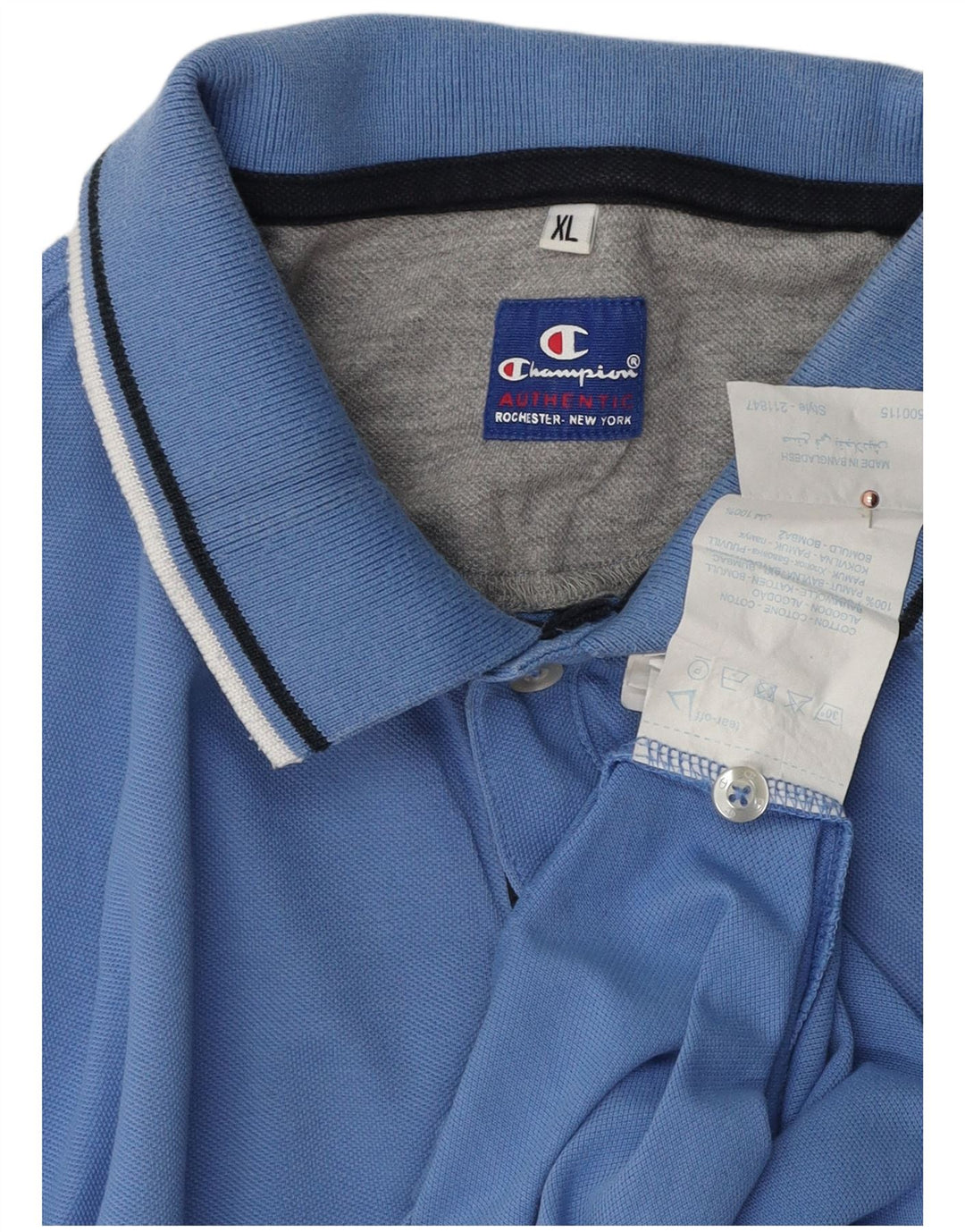 CHAMPION Herren Poloshirt XL Blau Baumwolle
