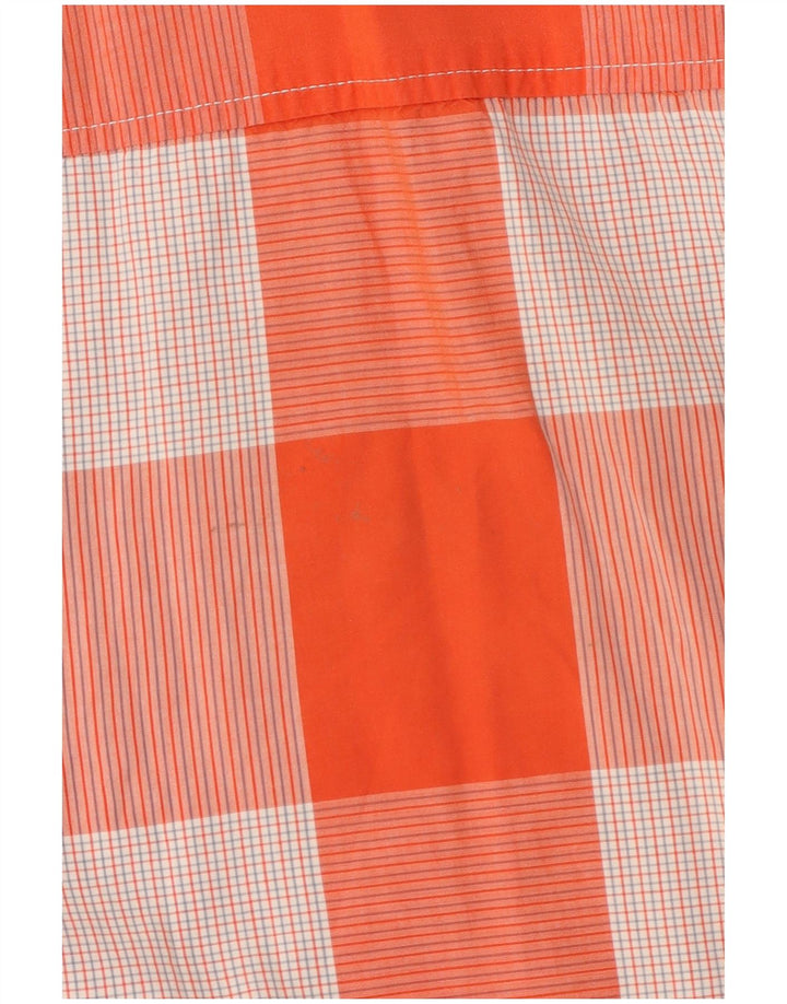 Wrangler Herren-Hemd, kurzärmelig, reguläre Passform, 2XL, orange kariert, Baumwolle