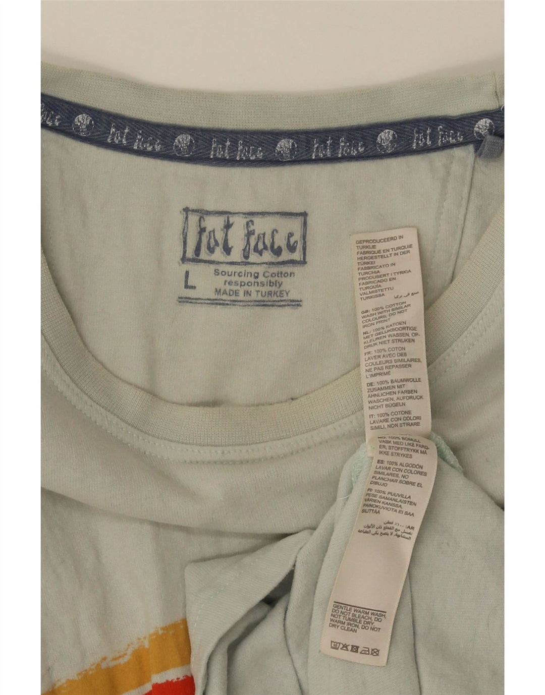 Fat Face Herren-T-Shirt mit Grafik, groß, blau gestreift, Baumwolle
