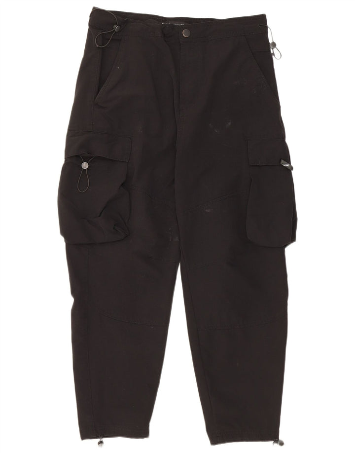 Zara Herren Crop Tapered Cargohose M W32 L24 Schwarz