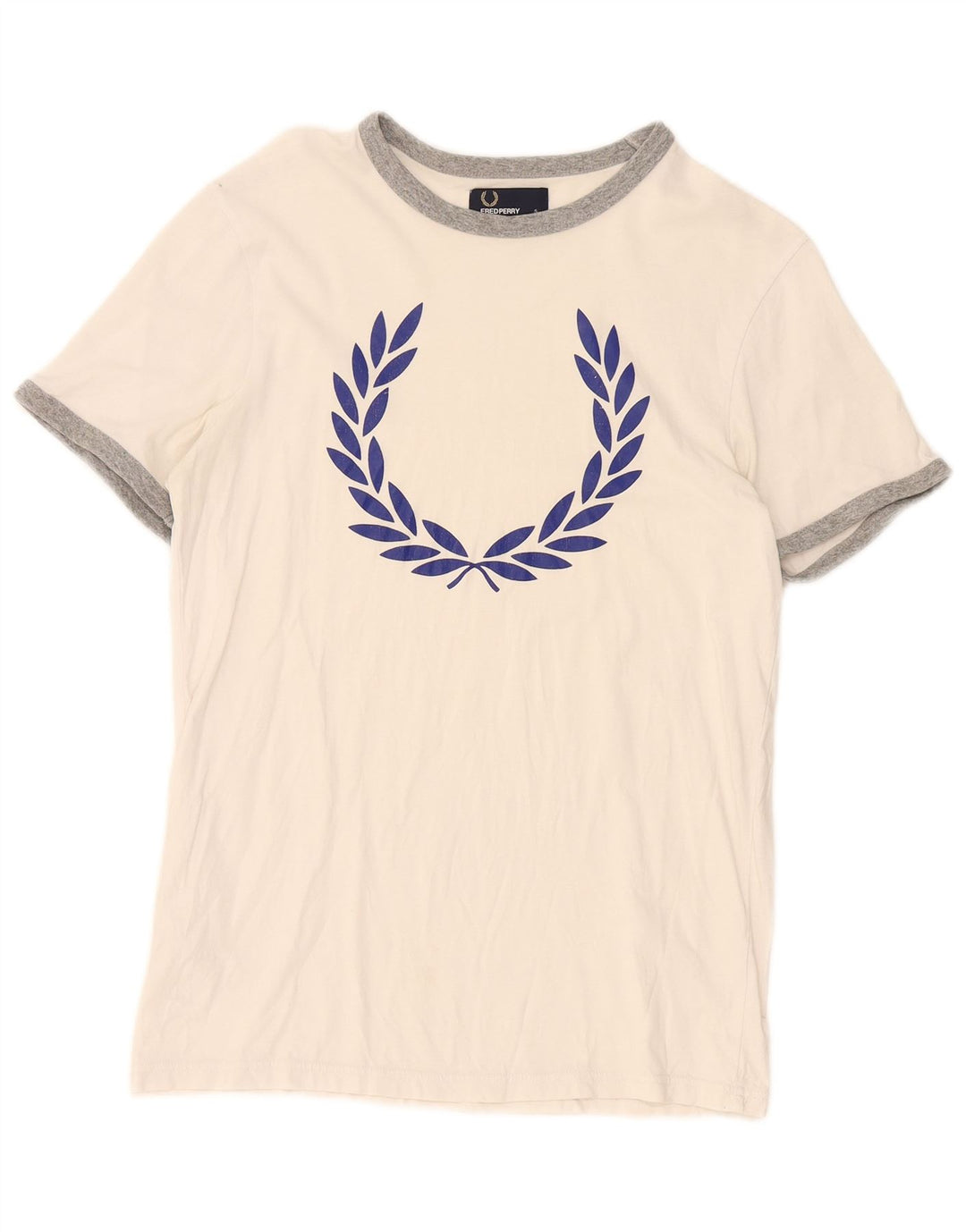 Fred Perry Herren-T-Shirt mit Grafik, Größe S, weiße Baumwolle