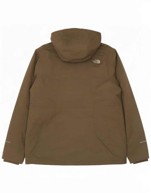 The North Face Wattierte Damenjacke mit Kapuze, UK 16, großes Khaki-Nylon