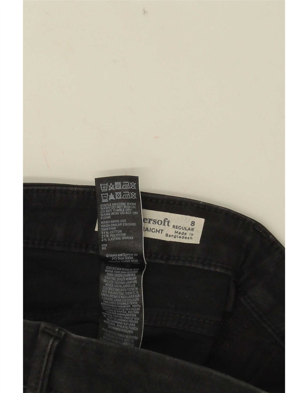Marks & Spencer Damen Sienna Straight Jeans UK 8 Small W25 L30 Schwarz